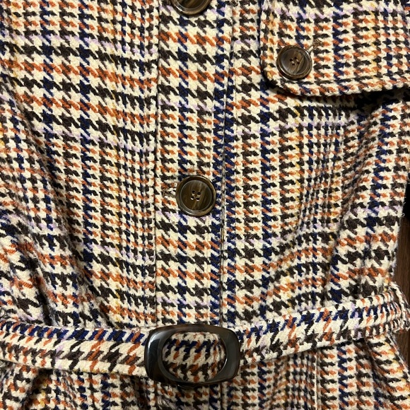 Vintage 60’s 70’s inspired Zara blazer coat plaid tweed jacket size S small. - Picture 12 of 13